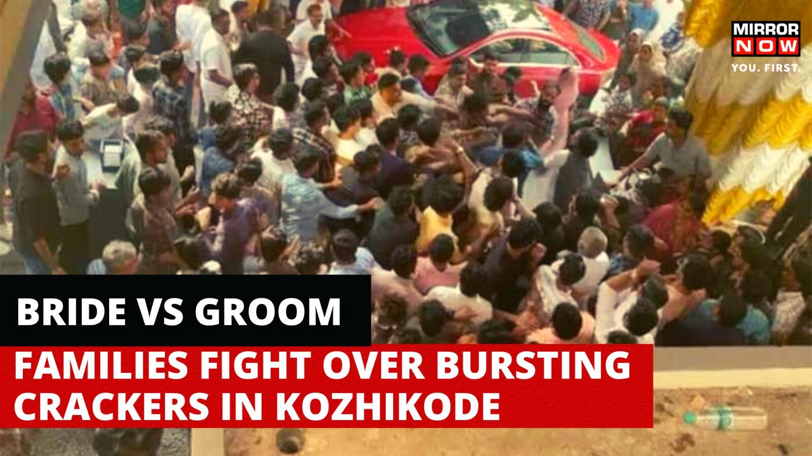 Viral video: Marriage party turns ugly after groom’s friends clash with bride’s kin over bursting crackers in Kerala