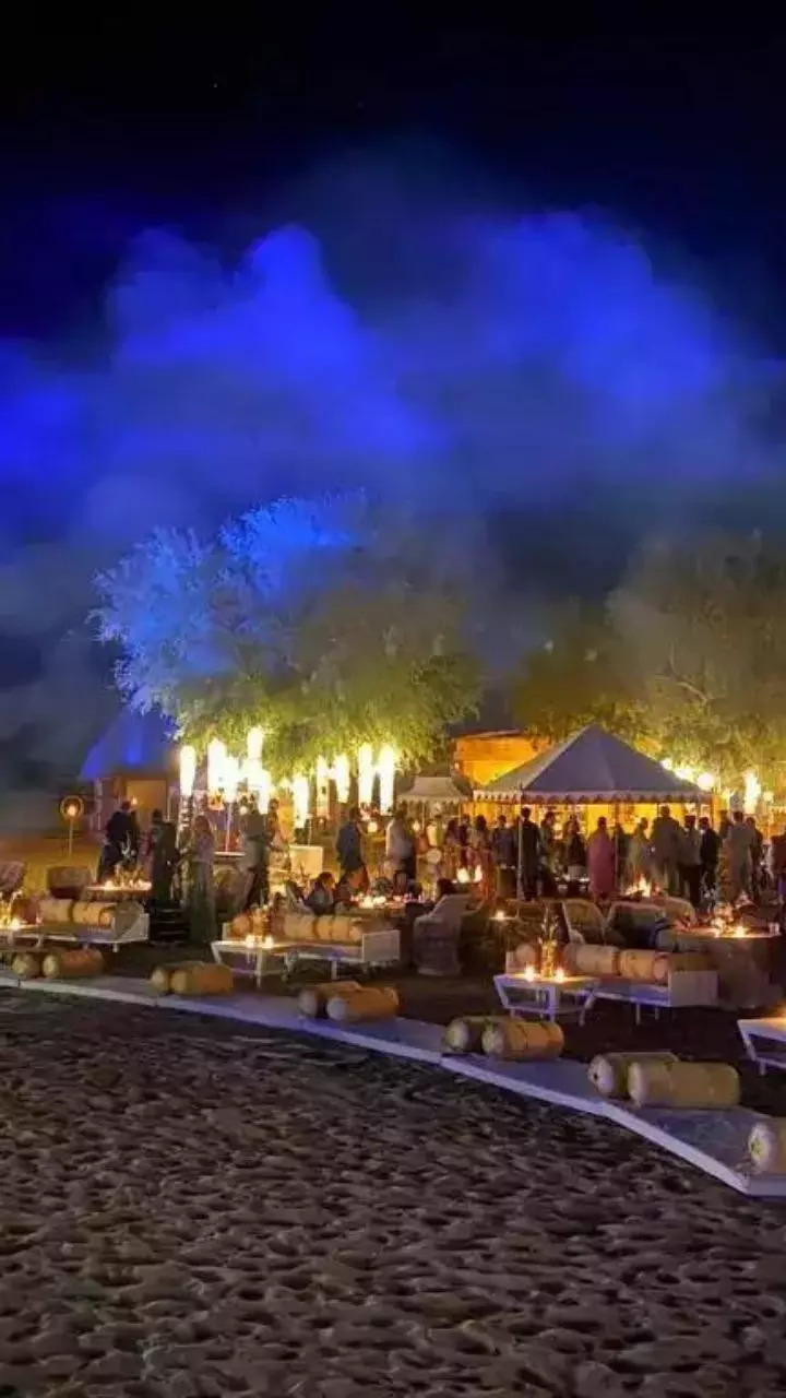 The ambience had a warm feel as the arrangement was set up on the sand