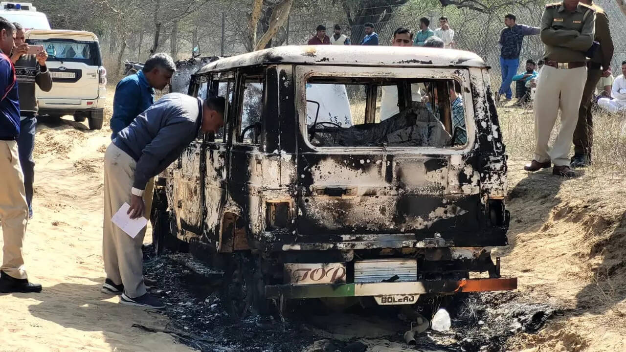 Charred bodies found inside Bolero in Haryana belong to kidnapped Muslim men  from Rajasthan, Bajrang Dal denies involvement