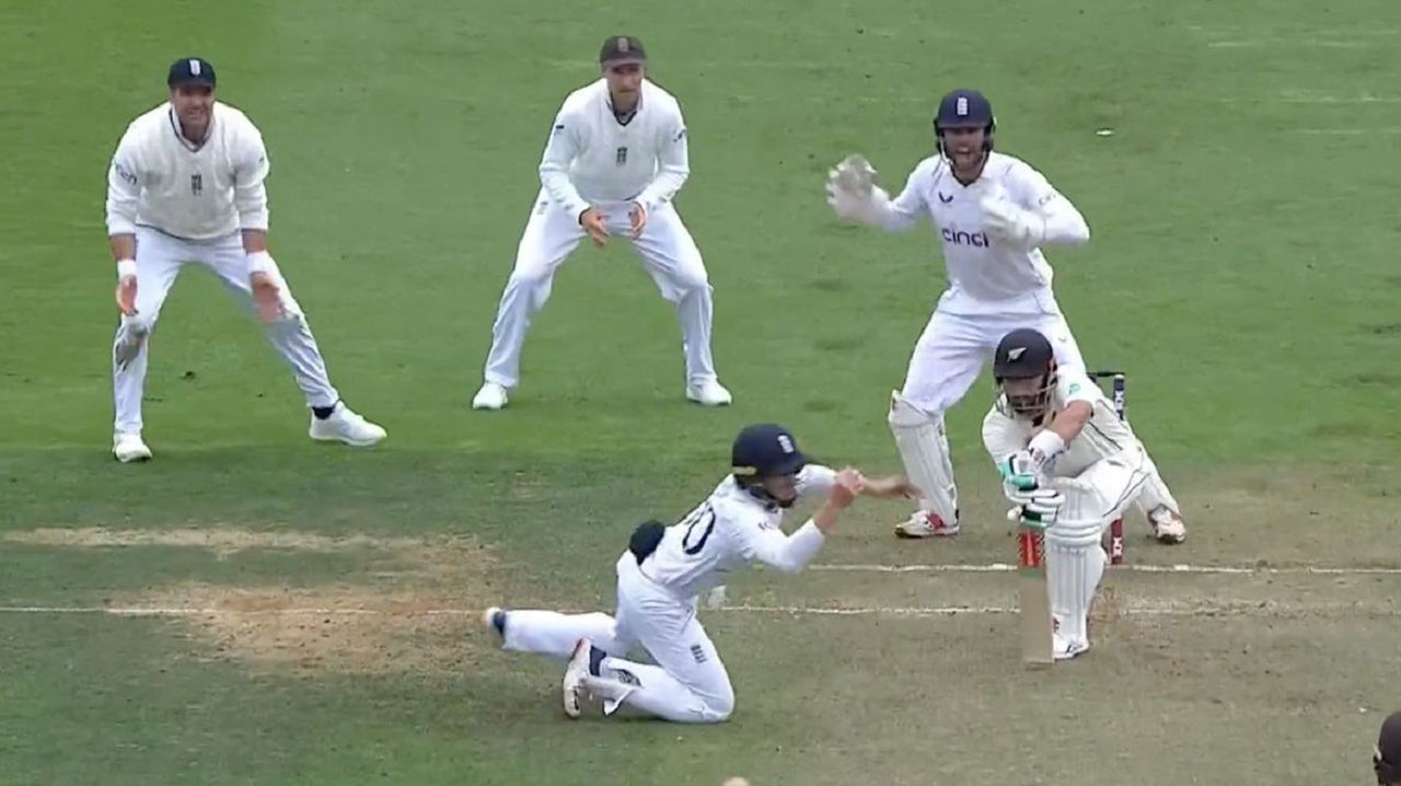 Unbelievable! England's Ollie Pope takes a stunning catch at silly