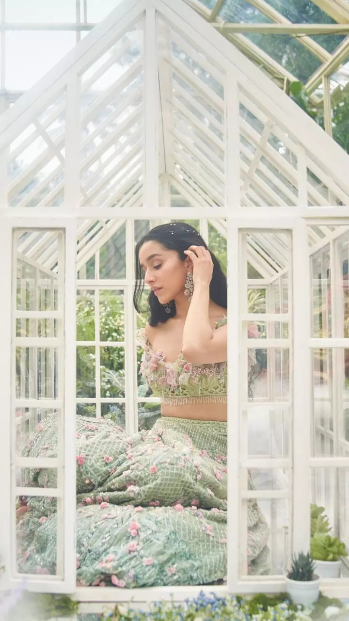 Shraddha Kapoor in floral green lehenga