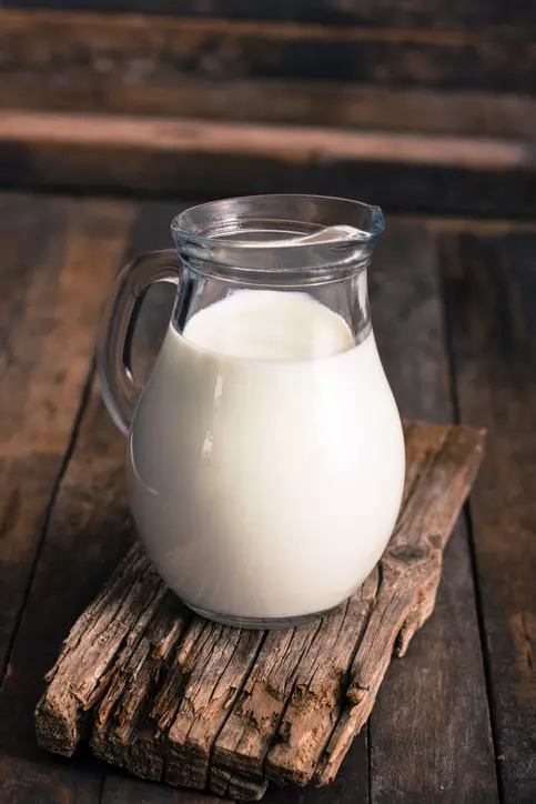 Cow milk over almond milk