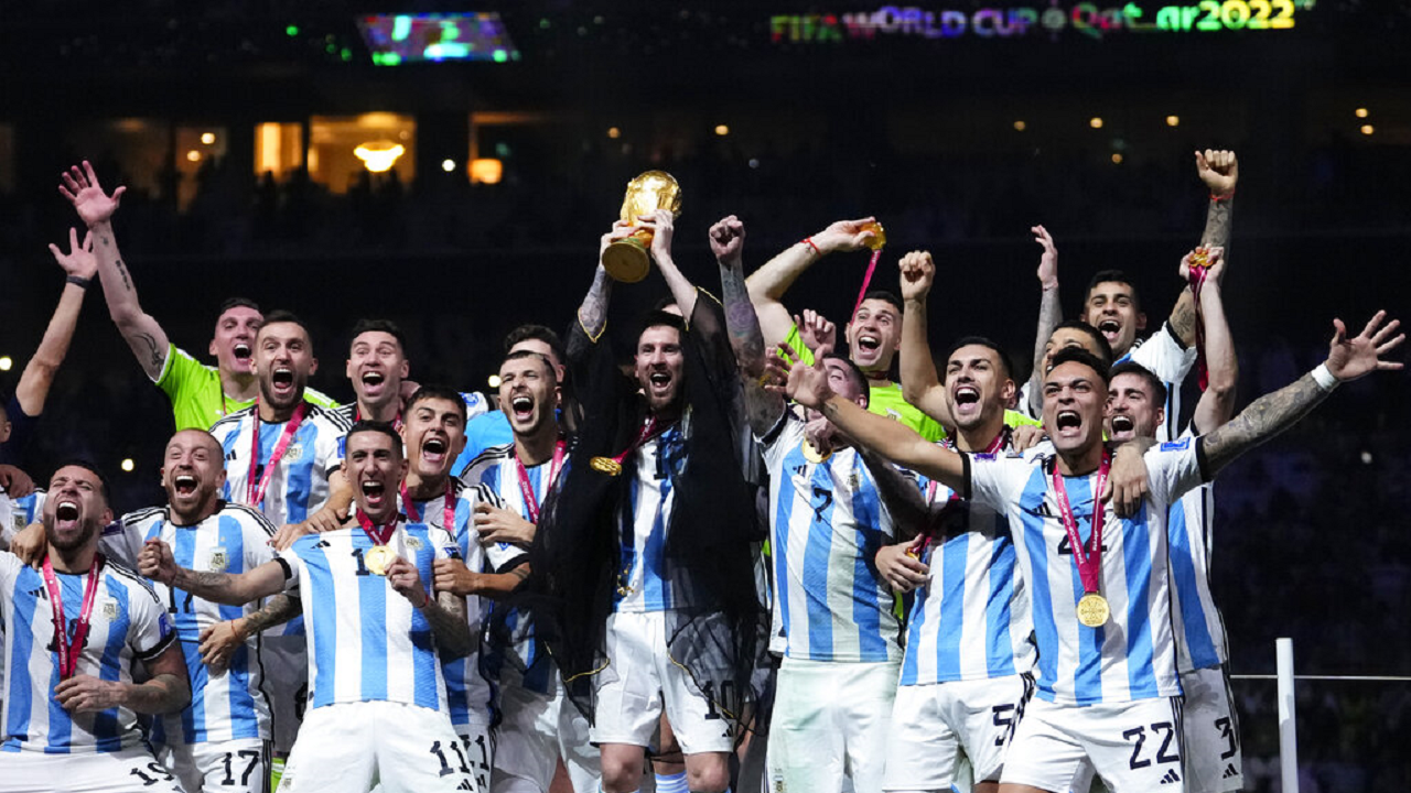 Every player39s name jersey number and the logo of Argentine Football Association is carved into the gold iPhones Lionel Messi gifted the 2022 FIFA World Cup-winning team