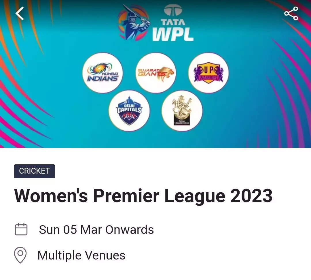 WPL 2023 tickets How to book tickets online on Bookmyshow stepby