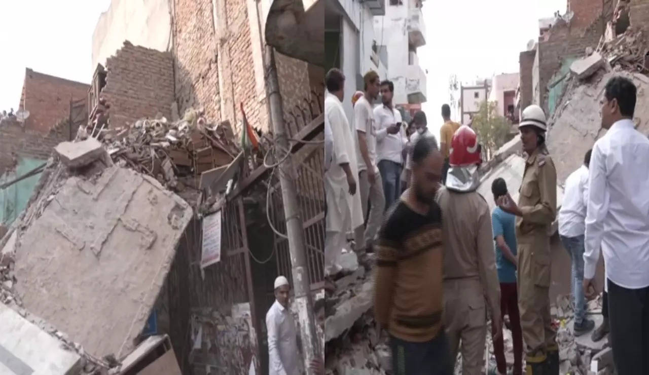 Delhi: Multi Storey Building Collapses on Road, Dramatic Visuals Emerge