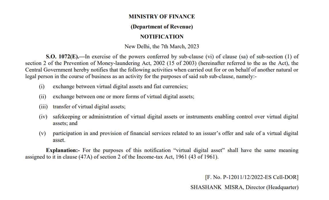 Money Laundering Act Crypto Transactions Under Pmla What Crypto Holders Should Know 