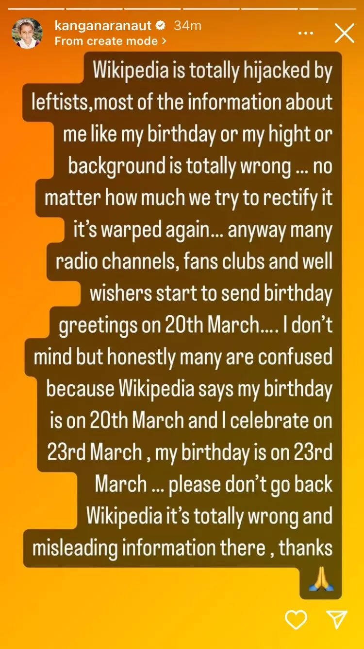 Kangana Ranaut39s IG Story