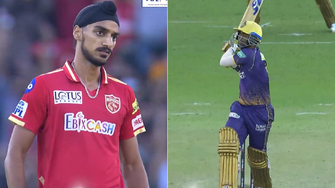 arshdeep-singh-gives-death-stare-to-kkr-batter-anukul-roy-after