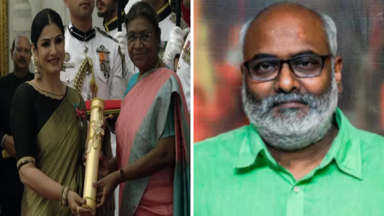 Padma Awards 2023 Raveena Tandon Mm Keeravani Conferred With Padma Shri By President Droupadi 6686