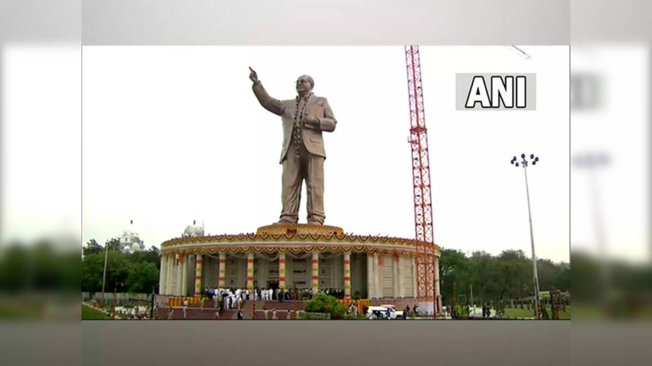 Telangana CM KCR unveils 125ft tall statue of BR Ambedkar in Hyderabad Hyderabad News, Times Now