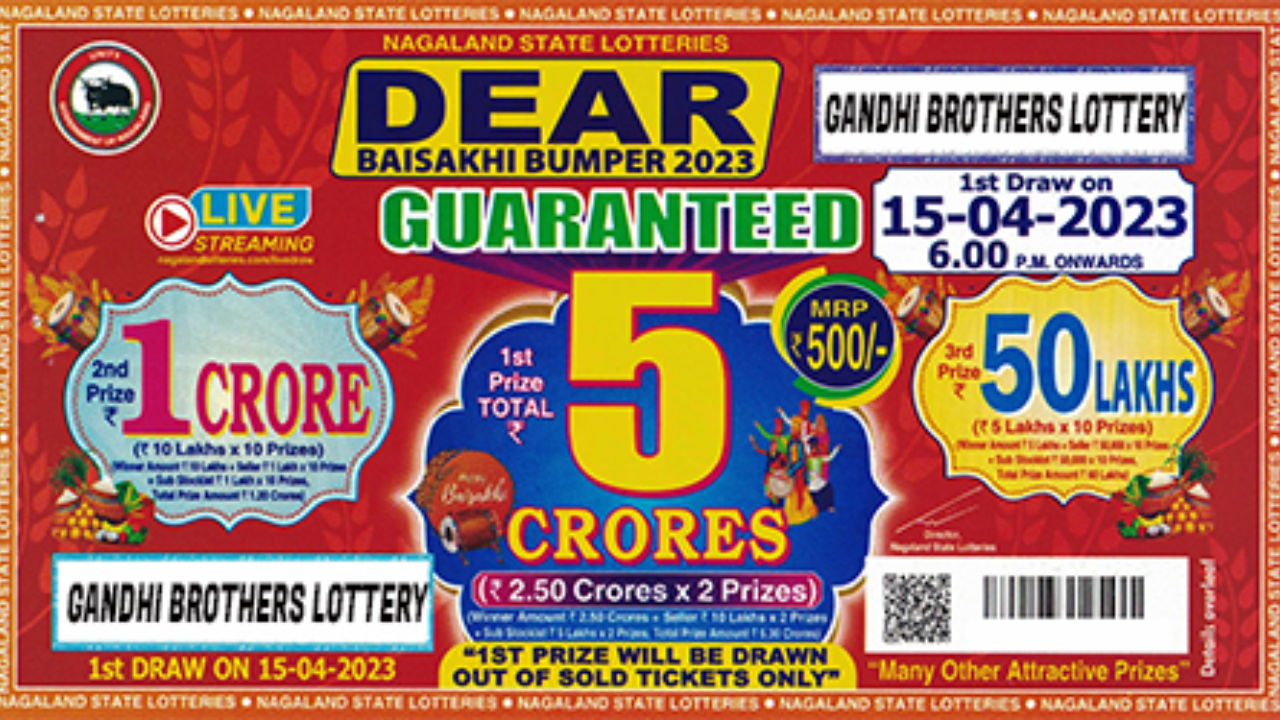 Baisakhi Bumper Nagaland State Dear Baisakhi Bumper Lottery 2023
