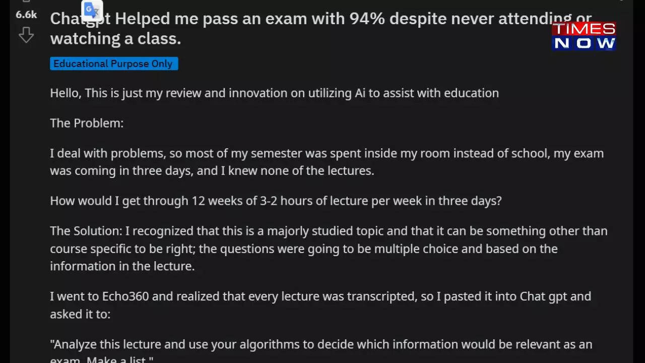 Ai To The Rescue Chatgpt Helps Student Pass Exam With 94 Without Attending A Single Class Ai To The Rescue Chatgpt Helps Student Pass Exam With 94 Without Attending A Single Class