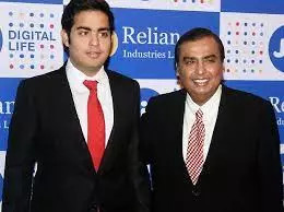 Akash and Mukesh Ambani