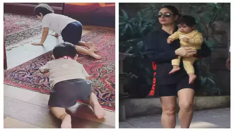 Taimur teaches Jehangir how to play a game as they share an adorable moment. See pics