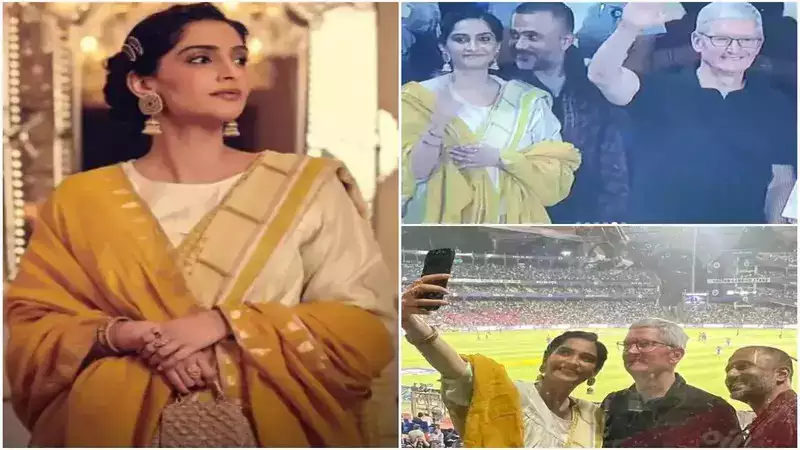 Apple CEO Tim Cook surprises fans as he is spotted with Sonam Kapoor during cricket match