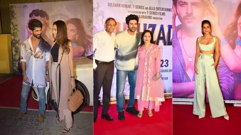 Shehzada screening: Shahid Kapoor, Varun Dhawan and more come to watch the Kartik Aaryan-Kriti Sanon starrer