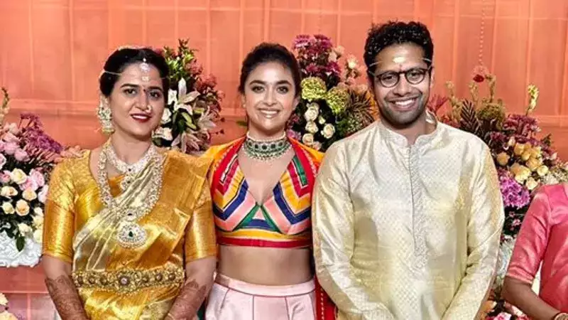 Keerthy Suresh attends director Venky Atluri's wedding, gets trolled for colourful lehenga