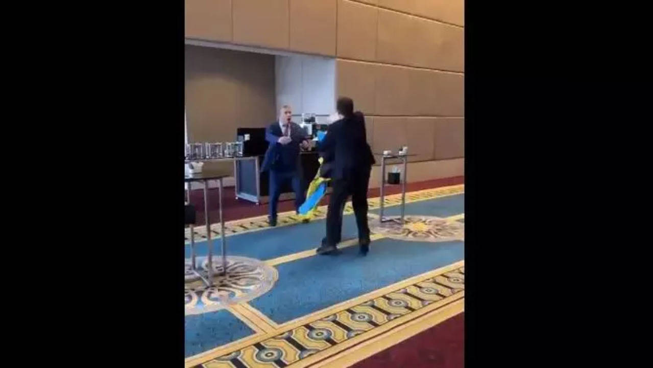 Video: Ukrainian MP Rains Punches On Russian Representative At Global Meet  In Turkey | World News, Times Now