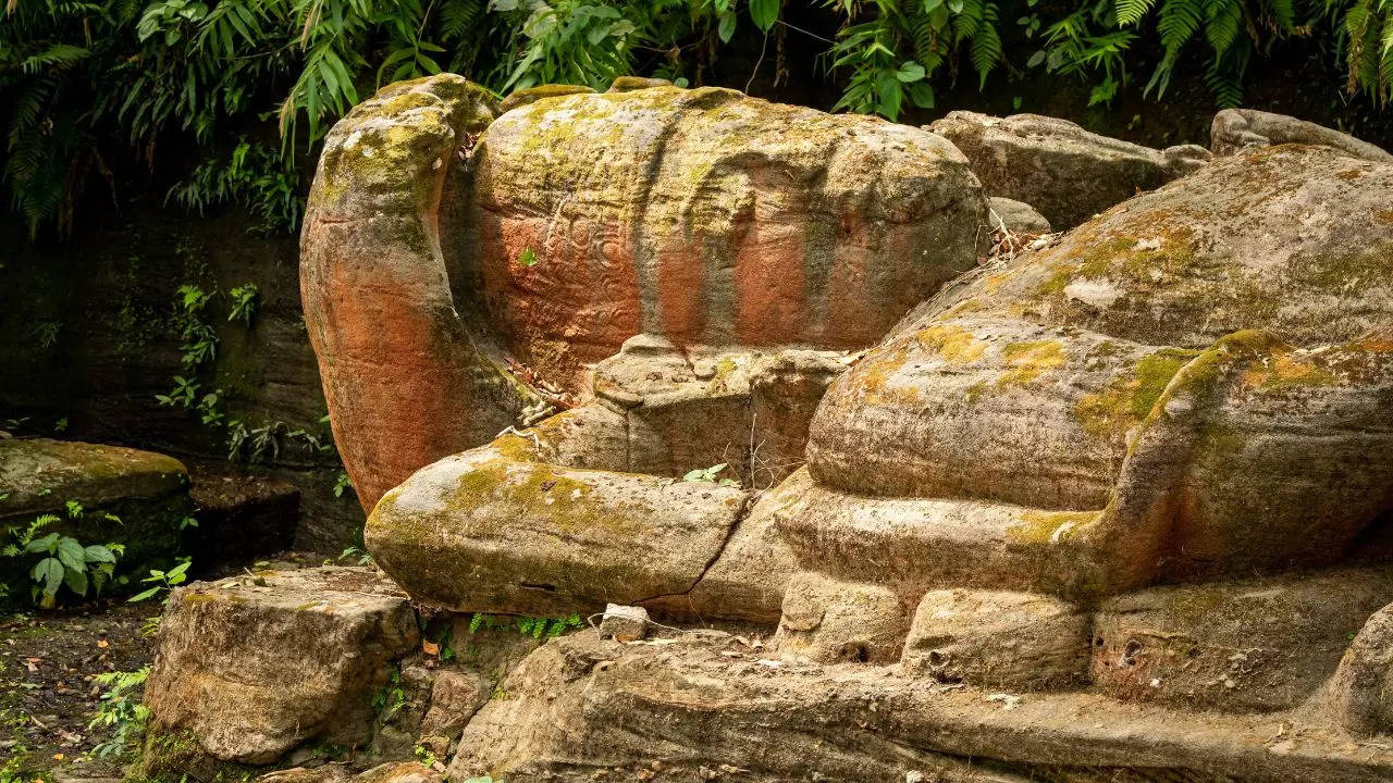 Shesh Shaiya, a centuries-old sandstone sculpture of Vishnu Bandhavgarh National Park, was found and restored to its former glory in 2022 | Shutterstock