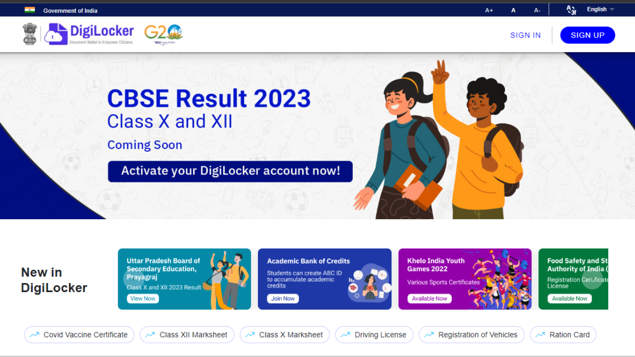 CBSE Results 2023 on Digilocker