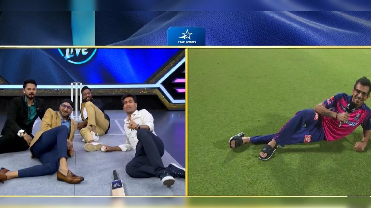 Yuzvendra Chahal iconic pose recreated by Harbhajan Kaif.