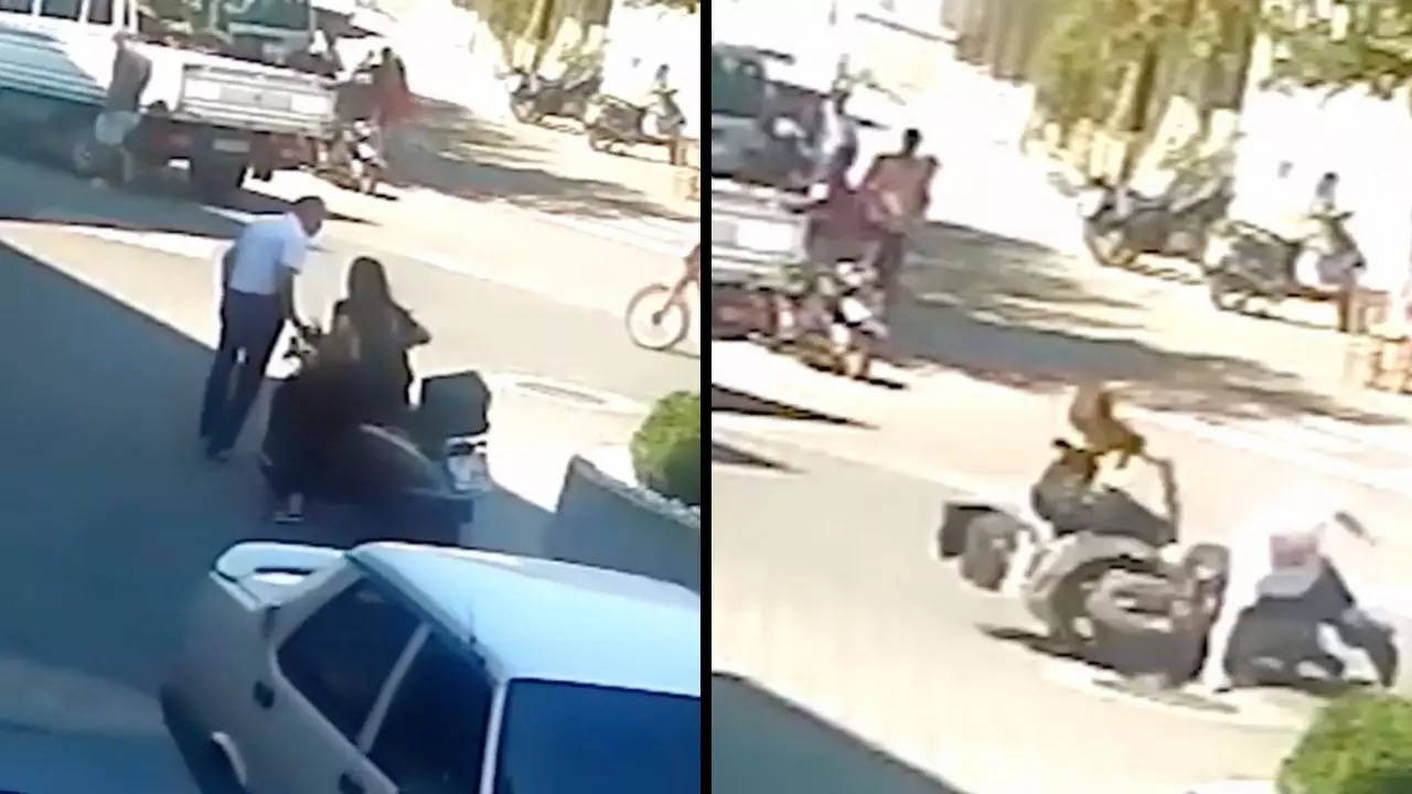 Caught on CCTV: When a Woman Learning To Ride A Scooter Hit the Same ...