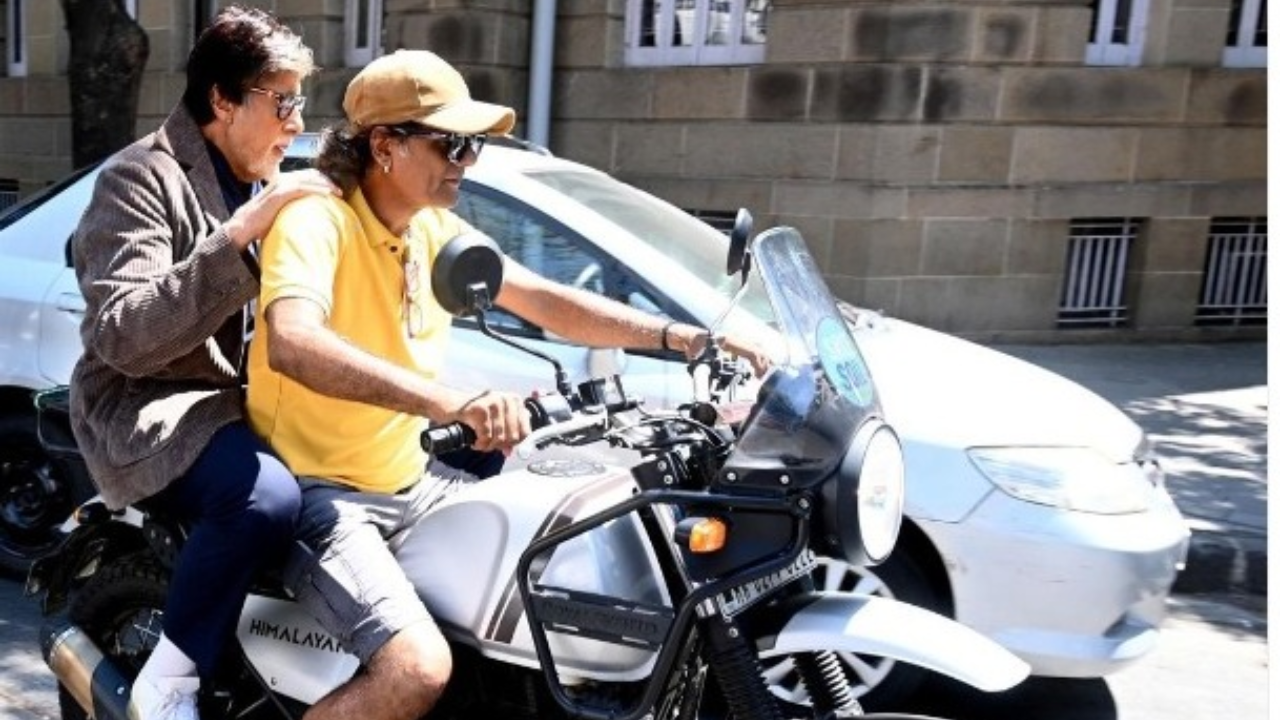 Amitabh Bachchan Rides Pillion on Royal Enfield Himalayan To Reach Location Quicker