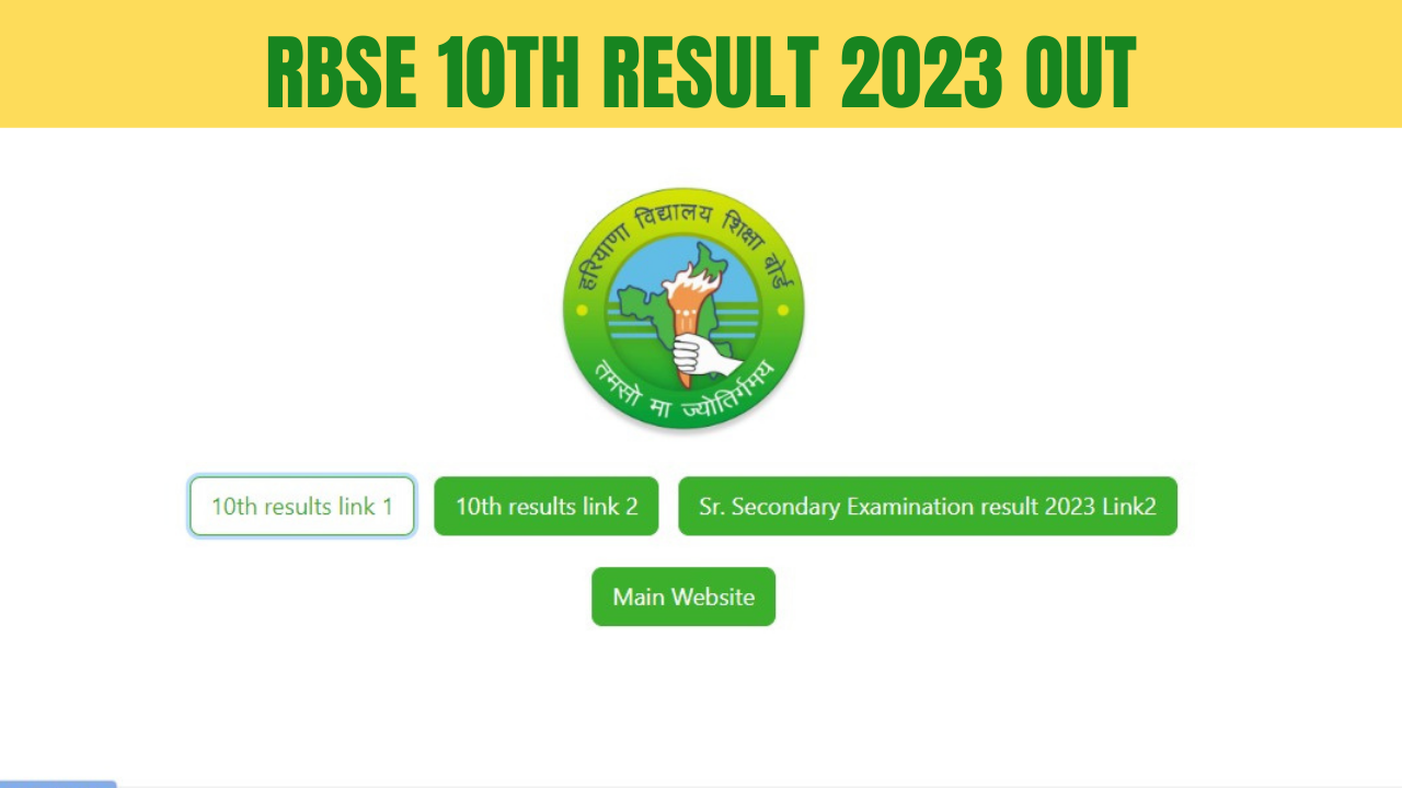 HBSE Class 10th Result 2023 HIGHLIGHTS Haryana BSEH Board