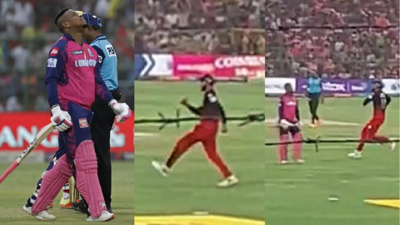 Virat Kohli Deer Walk like celebration after Shimron Hetmyer's wicket RR-RCB IPL 2023.