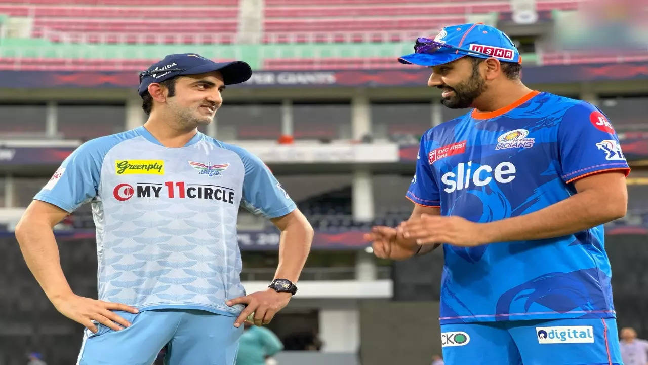 IPL 2023 - Gautam Gambhir And Rohit Sharma All Smiles Ahead Of LSG vs MI Clash VIDEO