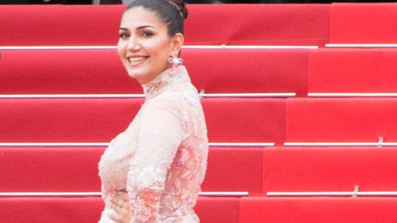 Cannes 2023: Desi Queen Sapna Choudhary Makes Her Stunning Debut In Soft Pink Gown. PICS