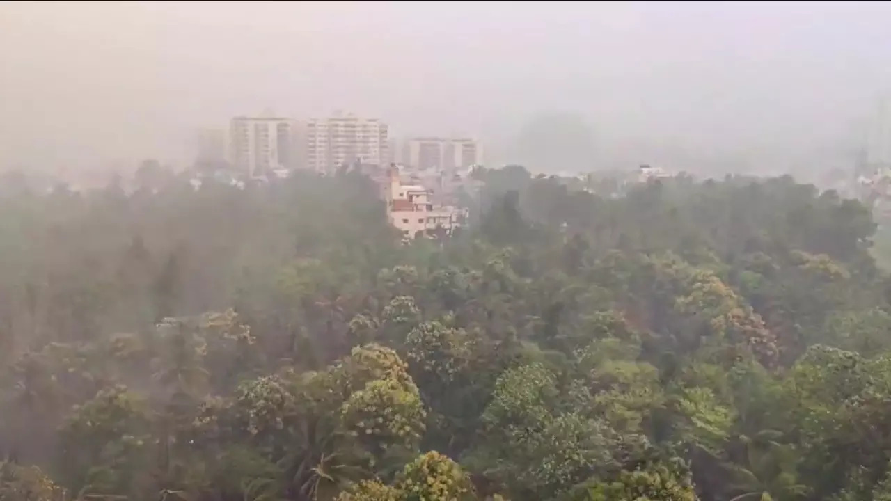 Rain in Bengaluru on Saturday evening.