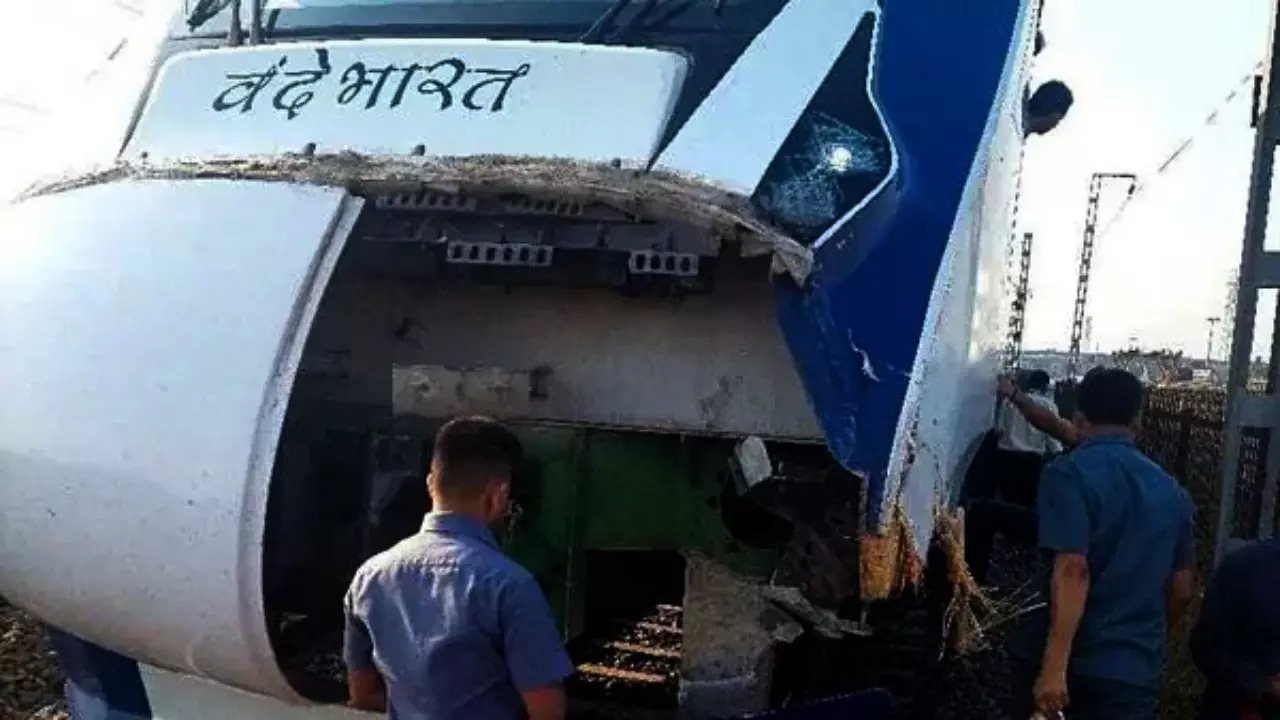 Vande Bharat Train damaged in a cattle-runover accident