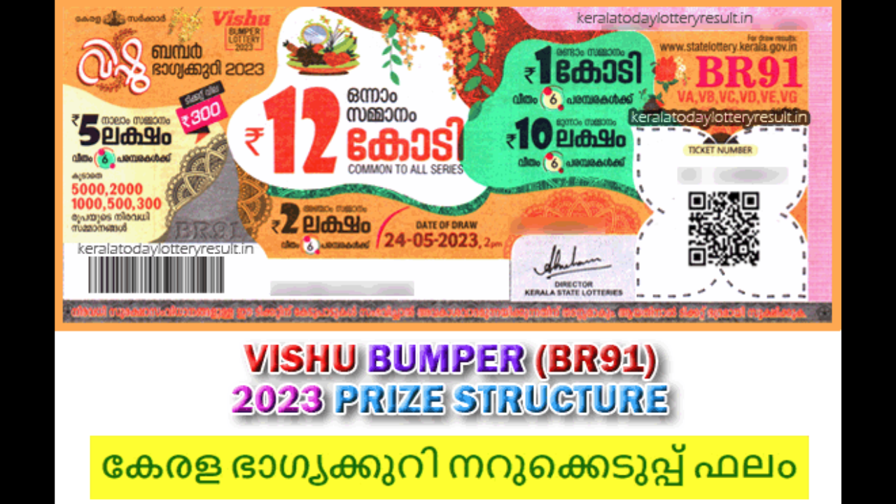 Vishu Bumper Results Kerala Vishu Bumper BR 91 Lottery Results