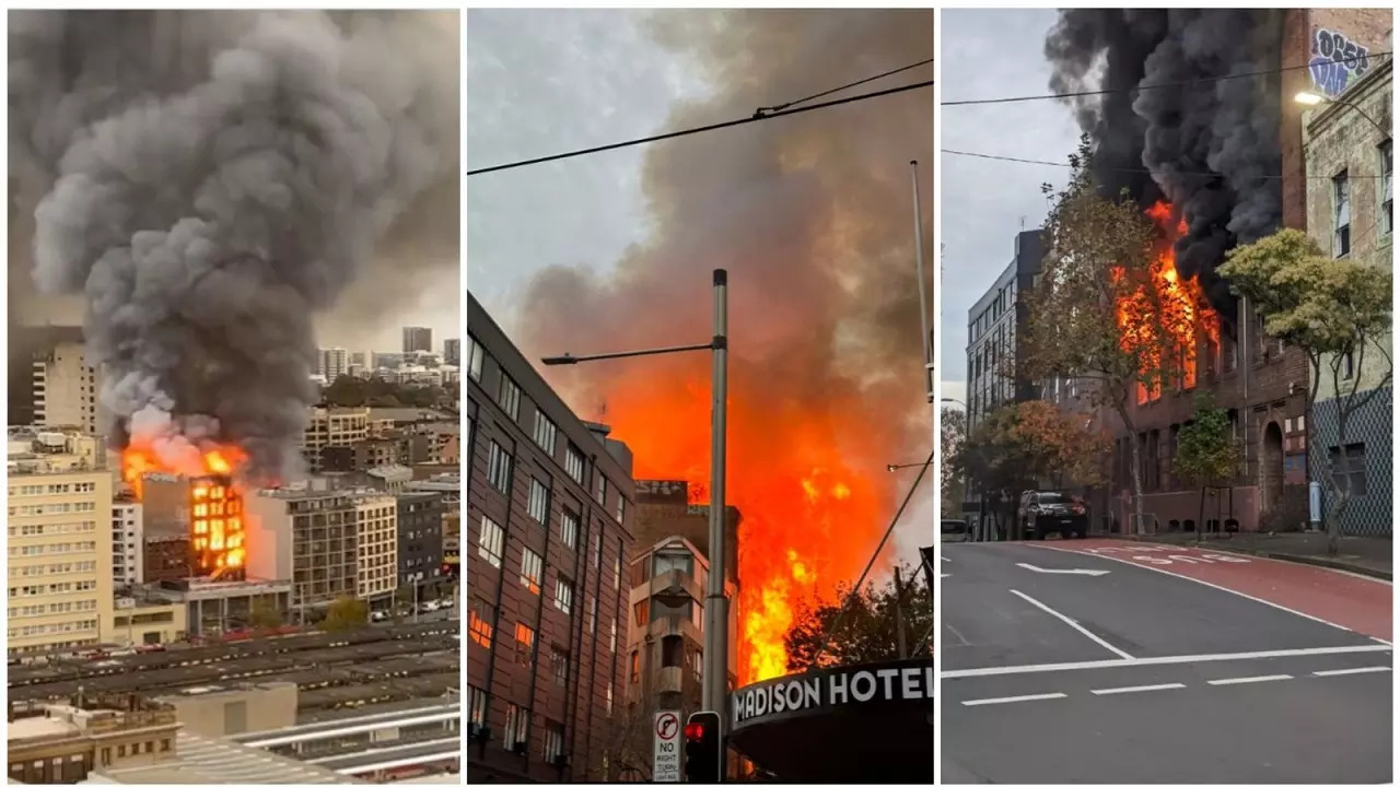 Massive Fire Engulfs Sydney building