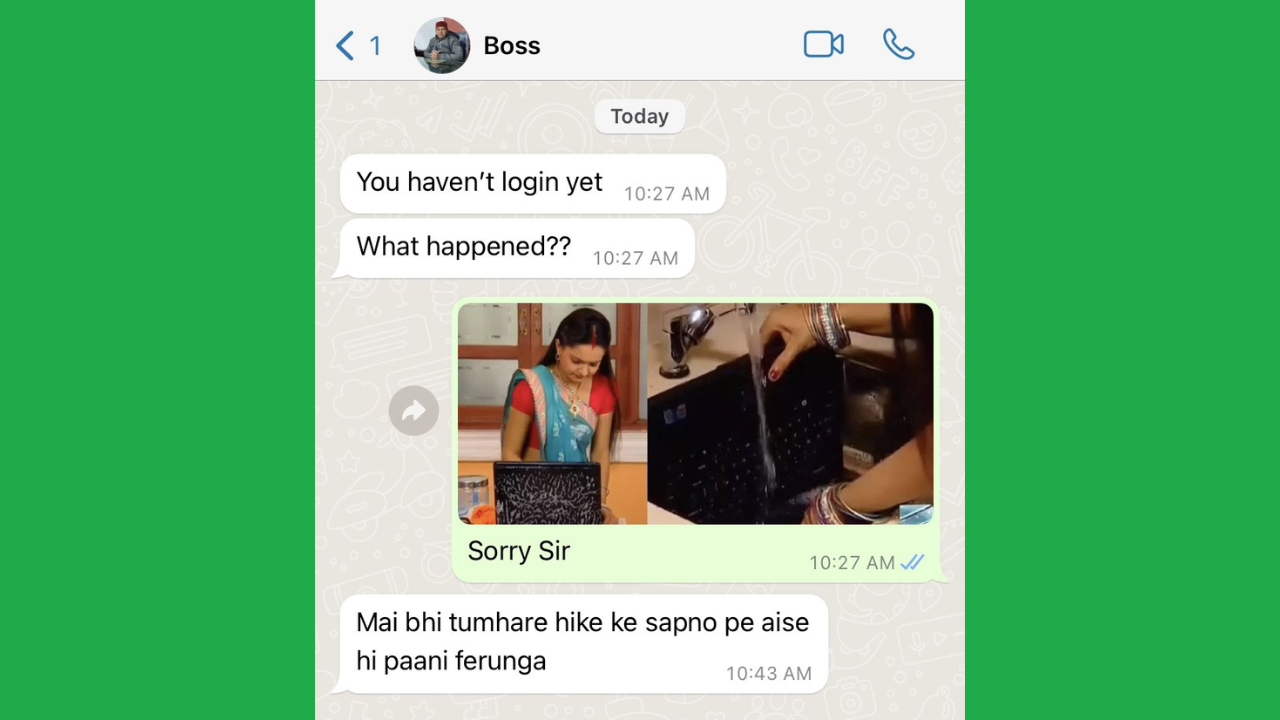 Man sends Gopi Bahu laptop washing meme to boss