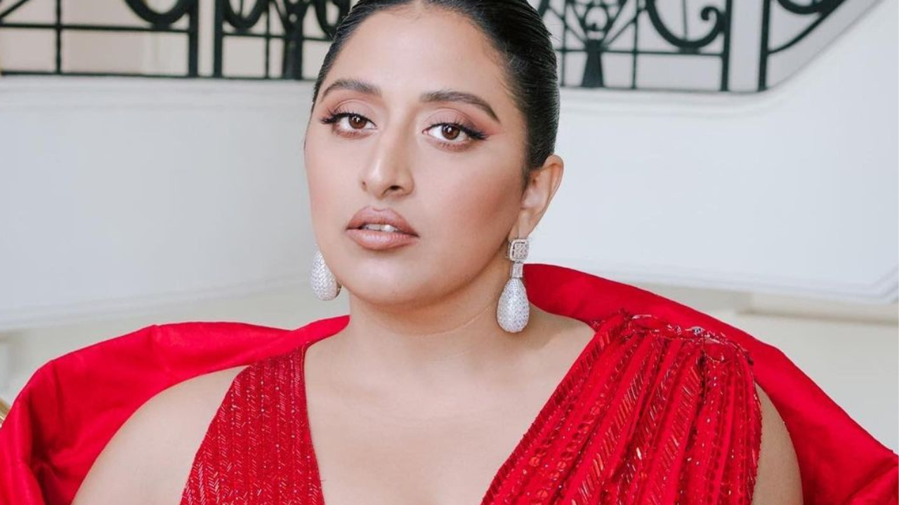 Cannes 2023: Raja Kumari Looks Enchanting In Manish Malhotra Red Cape ...