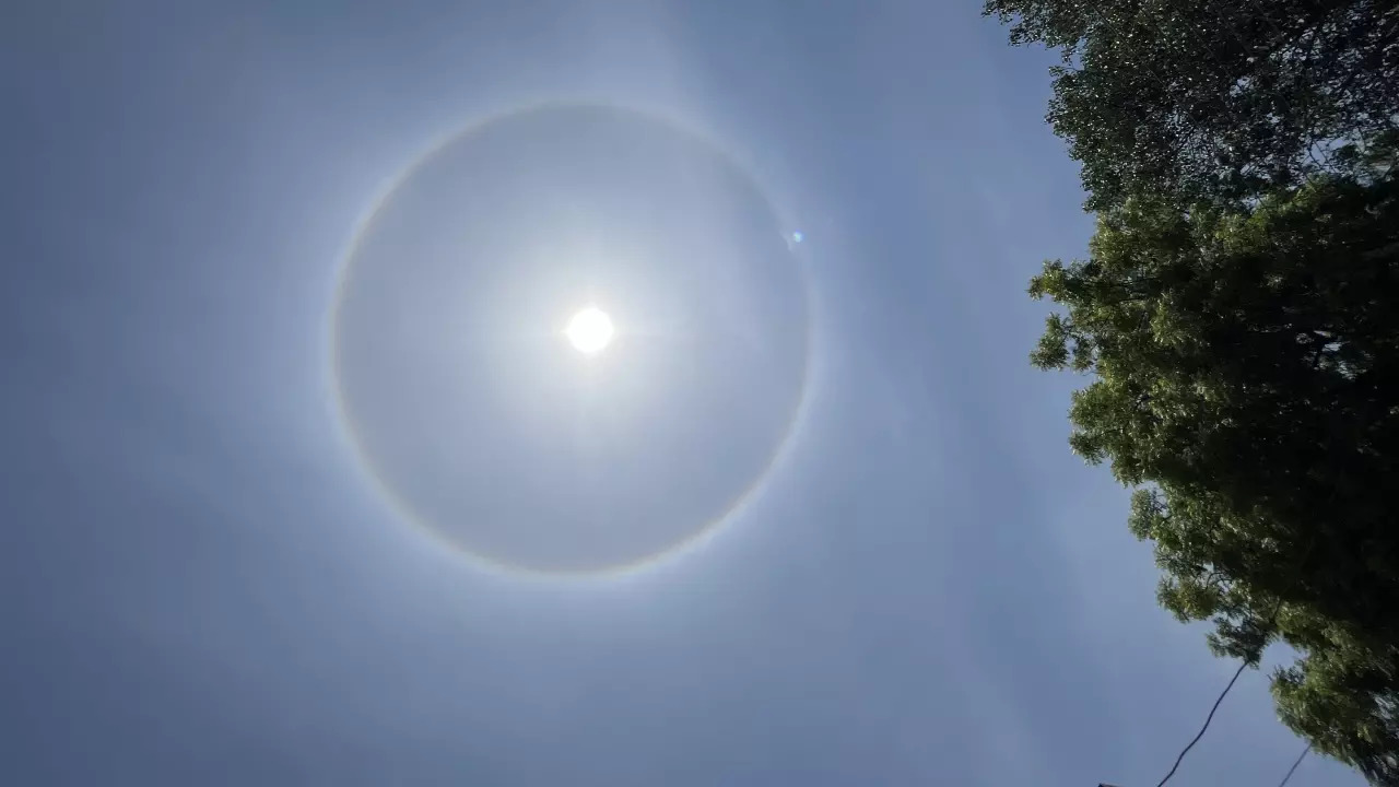 Sun Halo spotted in Delhi on Saturday | Photo: Twitter/indiametsky