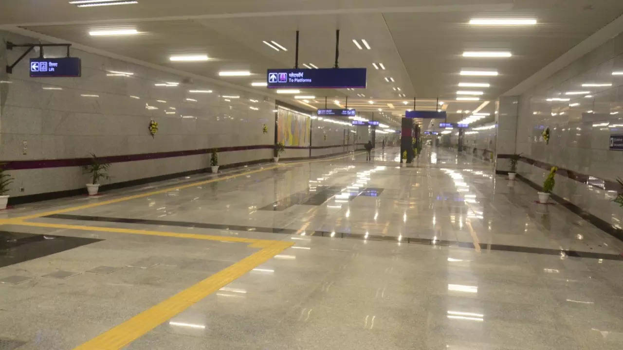 A Metro station in Delhi, representational image. | Photo credit: Delhi Metro