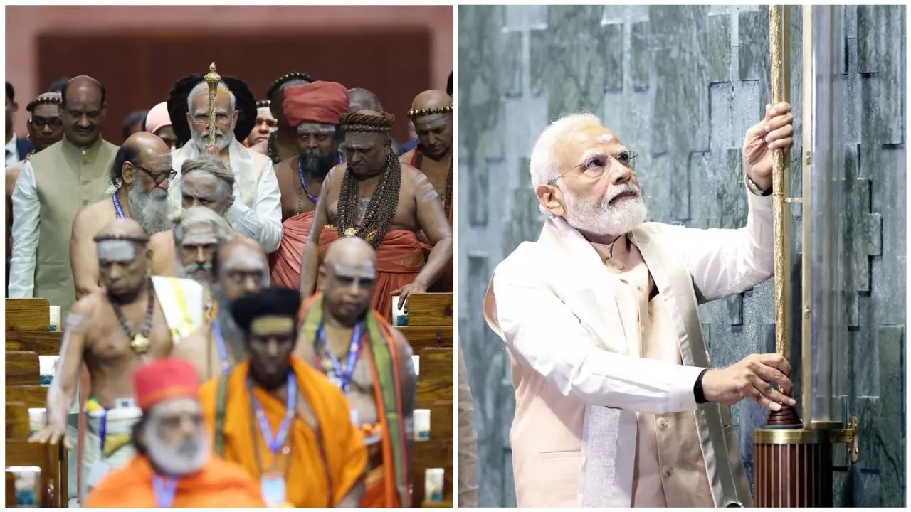 PM Modi Installs Historic ‘Sengol’ In New Parliament Building