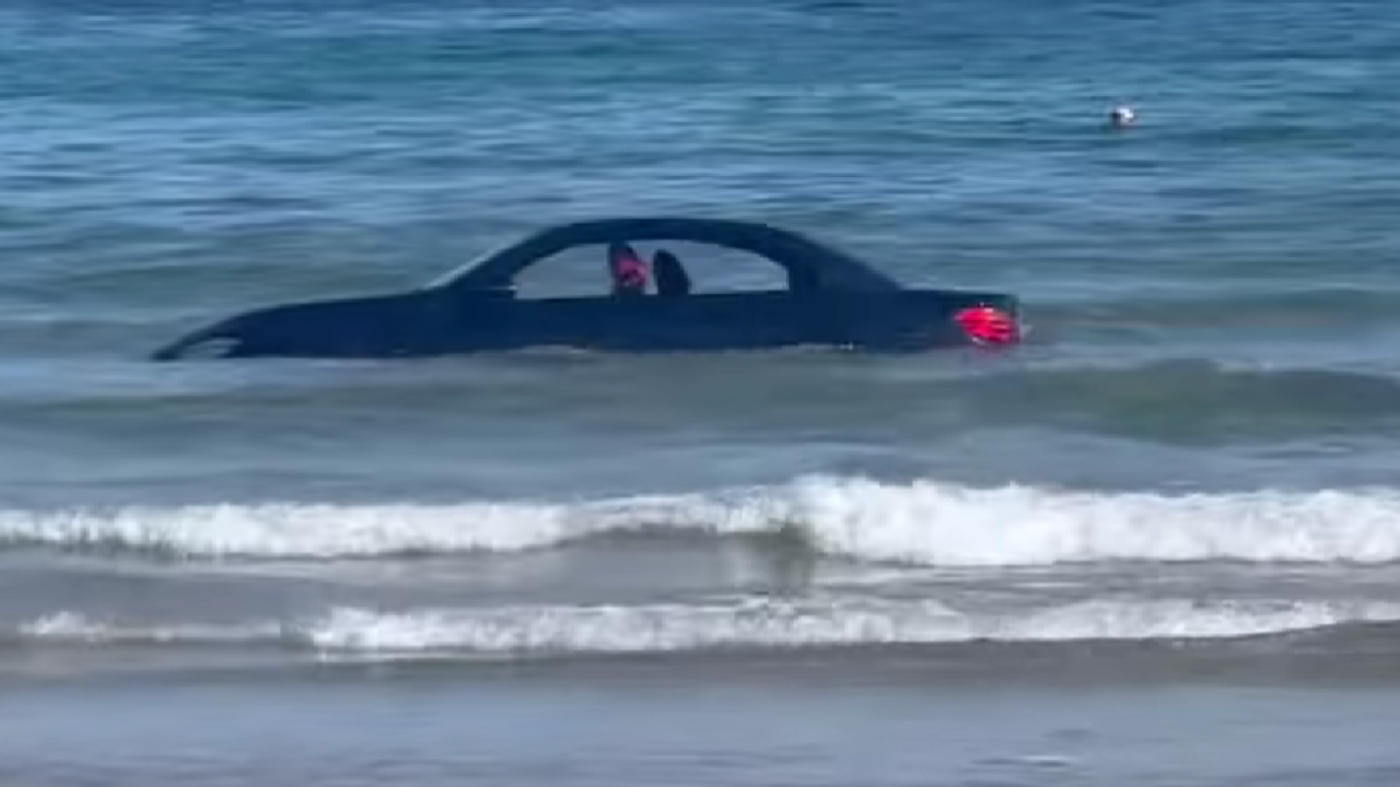 BMW washed out to sea.