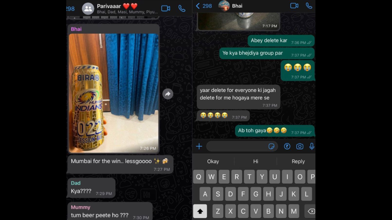 Boy accidentally shares photo of beer can on family WhatsApp group