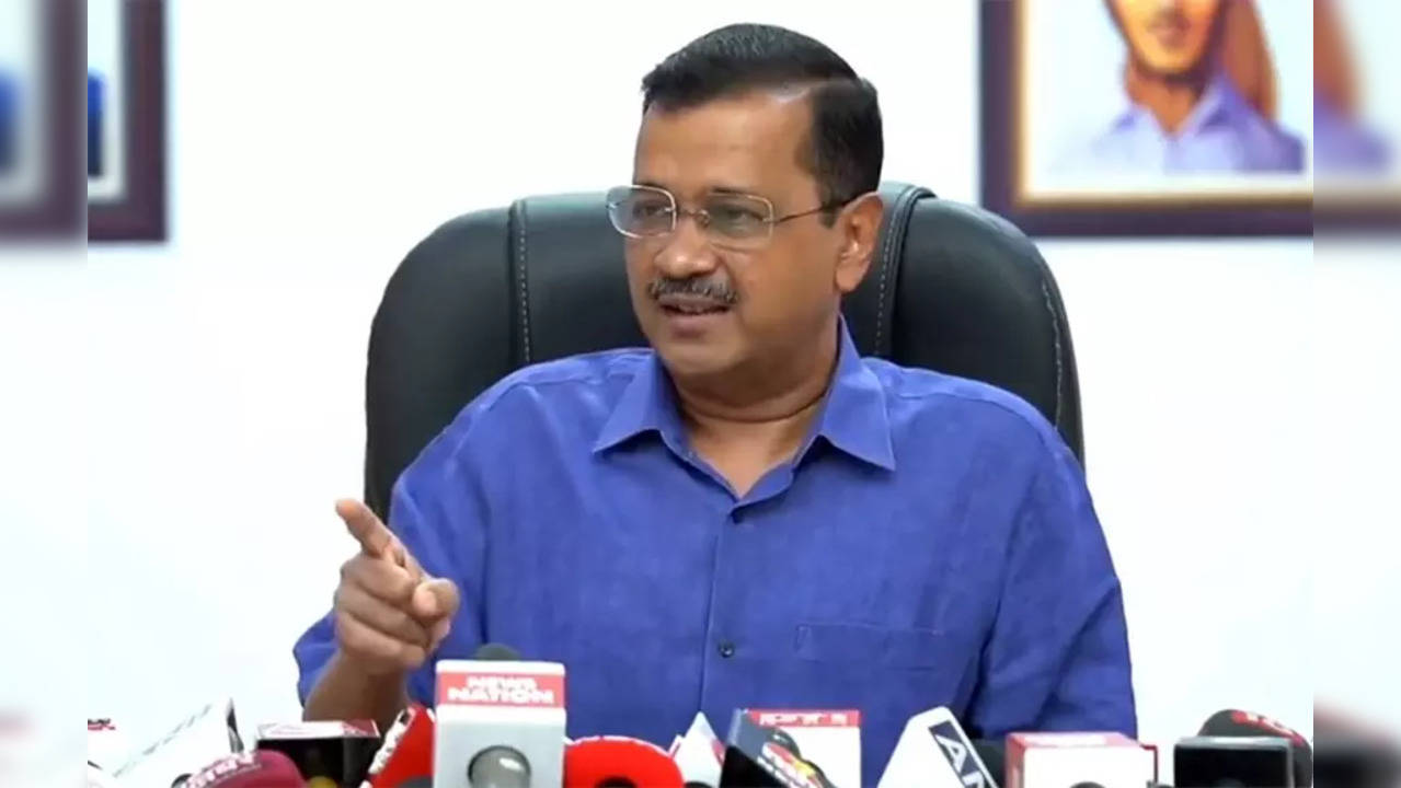 New Delhi: Delhi Chief Minister Arvind Kejriwal speaks during a press conference, in New Delhi, Saturday, May 20, 2023. (Photo: IANS/Twitter)