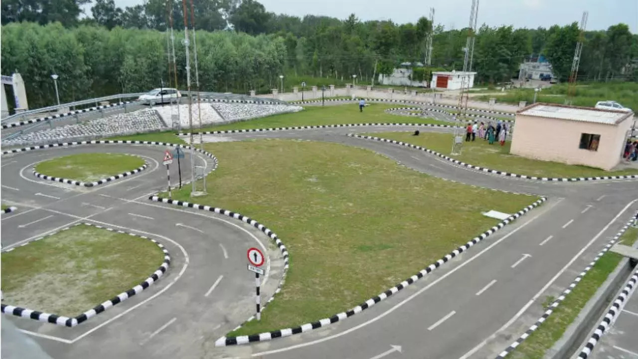 Driving test track in Delhi.