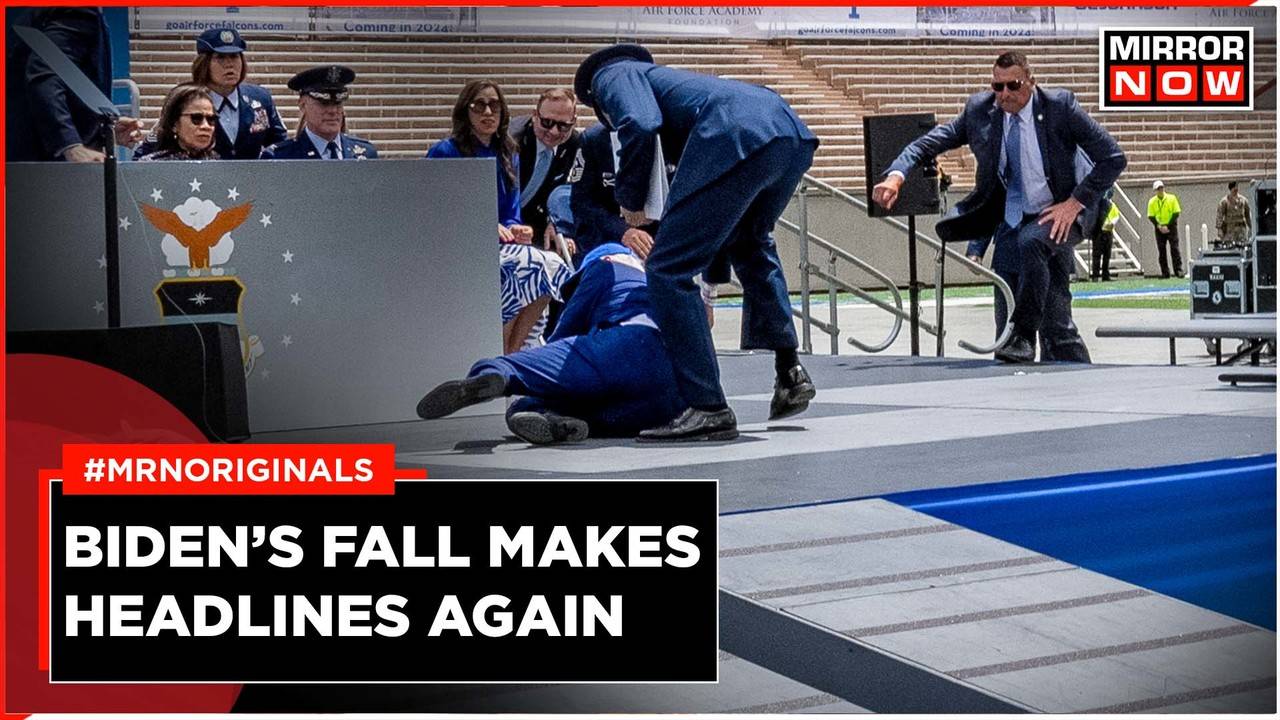 US: President Joe Biden Falls On Stage At Air Force Graduation Ceremony ...