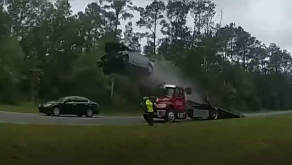 Georgia Accident Video Shows Car Flying 120 Feet In Air After It Hit Tow Truck Ramp Viral News