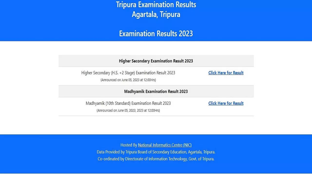 tbresults.tripura.gov.in 2023 Results for Tripura TBSE 10th, 12th Link Released, Check Tripura Results here