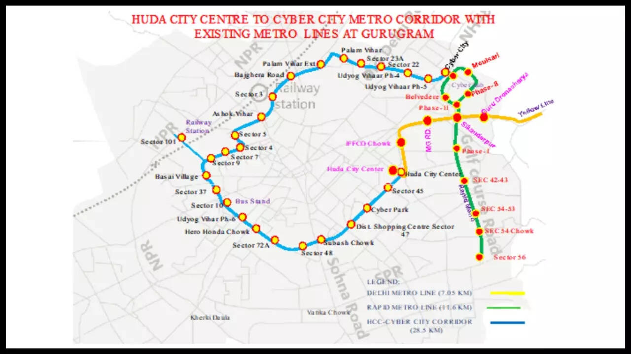 Metro to Connect Old Gurgaon to New Gurgaon With 27 Elevated Stations