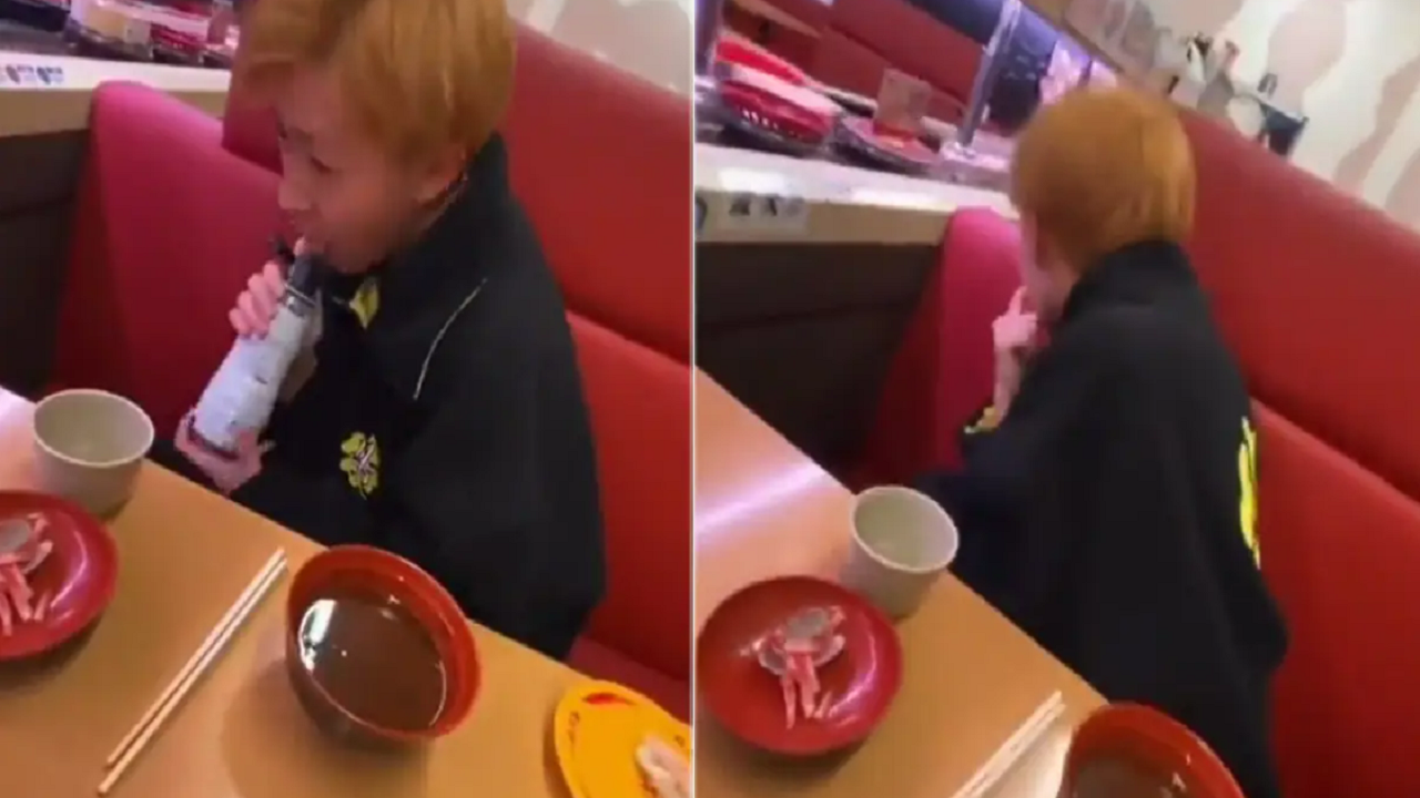 video: boy licks soy sauce bottle at japan restaurant, sushi chain seeks rs 4 crore in damages