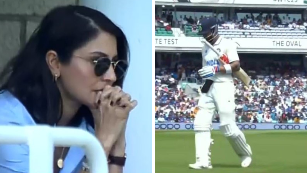 Anushka Sharma's reaction to Virat Kohli being dismissed at 49